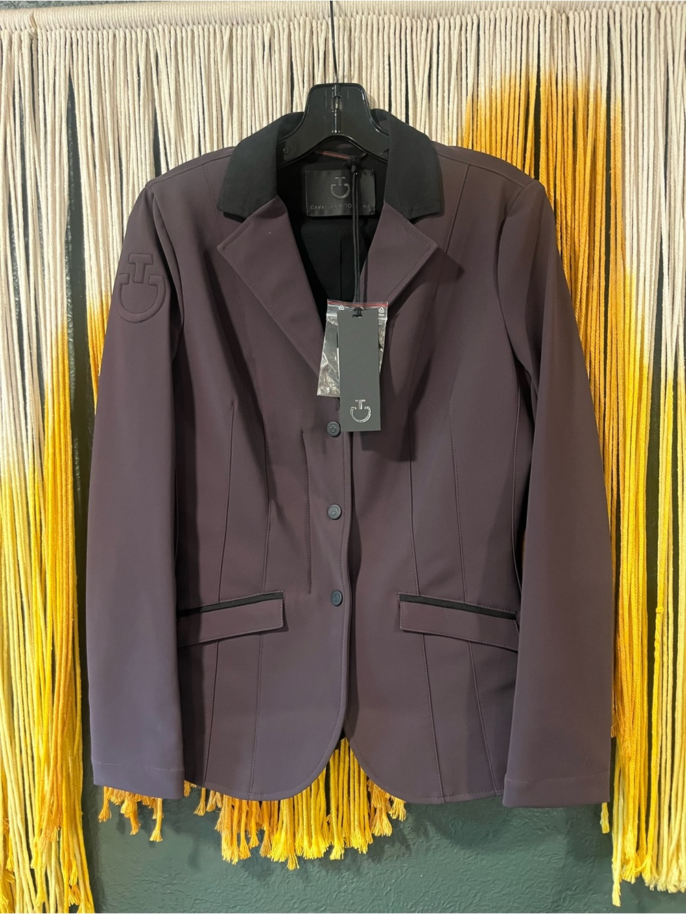 Tailored Plum Blazer with Black Trim by Cavalleria Toscana